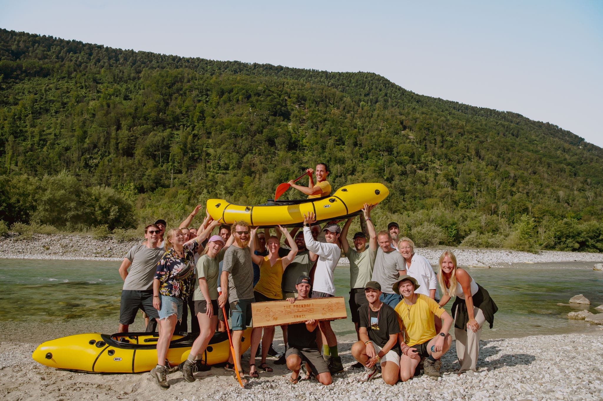 groupe packraft trail slovénie